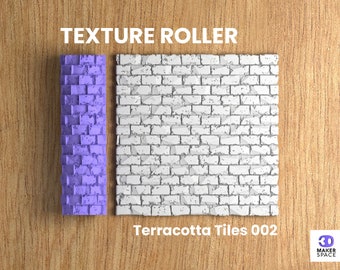 Terracotta Tegels 002 | Polymeer Klei Naadloze Textuur Roller | Digitaal STL-bestand