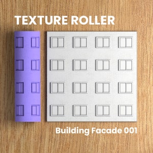 Building Facade 001 | Polymer Clay Seamless Texture Roller | Digital STL File