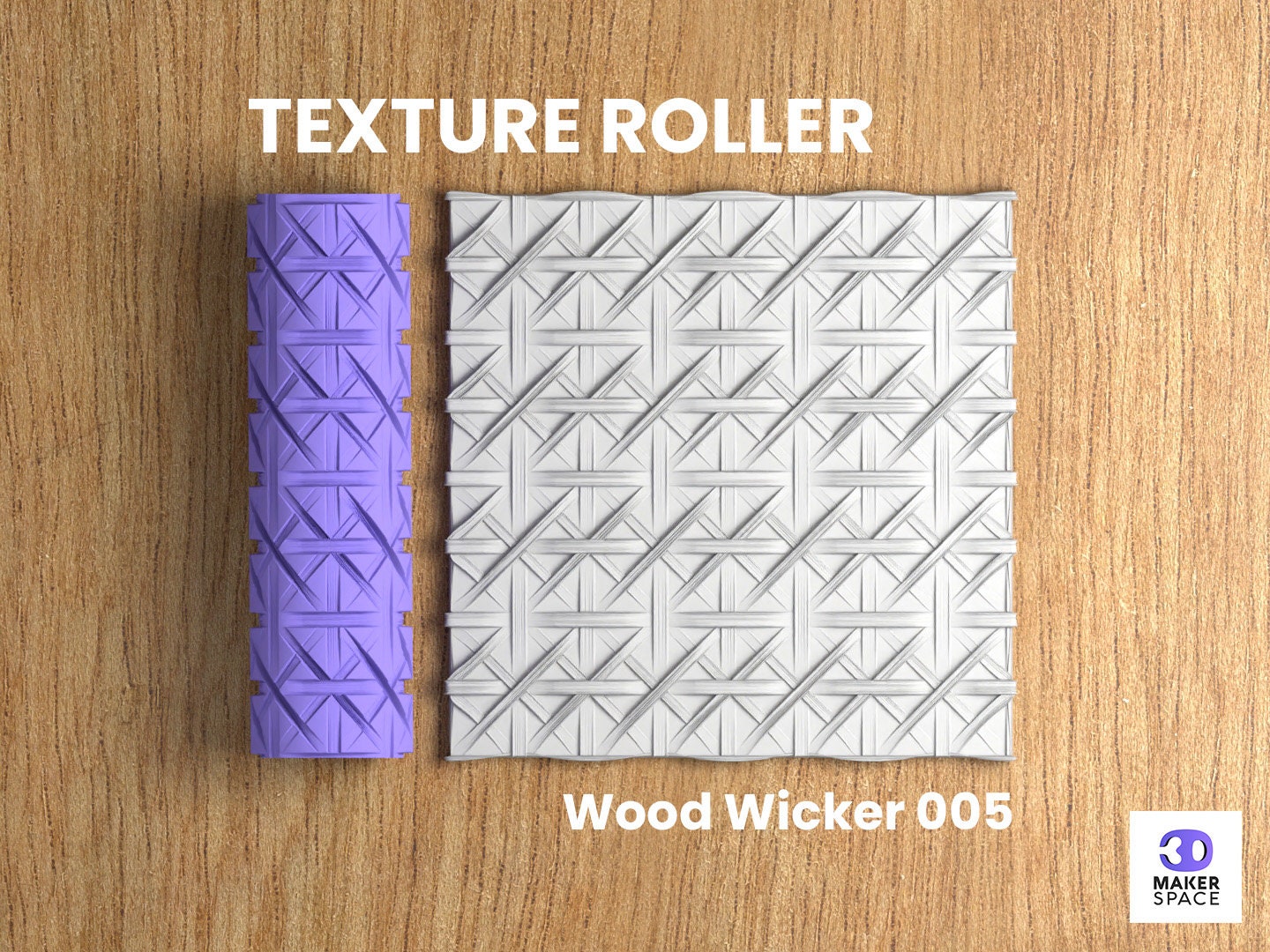 Hout Rieten 005 | Polymeer Klei Naadloze Textuur Roller | Digitaal STL-bestand