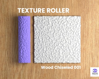 Hout Gebeiteld 001 | Polymeer Klei Naadloze Textuur Roller | Digitaal STL-bestand
