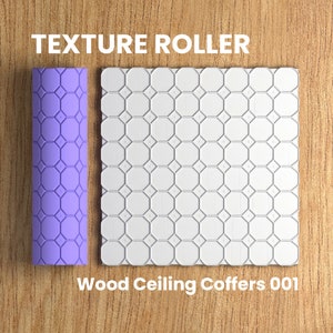 Wood Ceiling Coffers 001 | Polymer Clay Seamless Texture Roller | Digital STL File