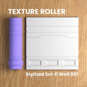 Stylized Sci-Fi Wall 001 | Polymer Clay Seamless Texture Roller | Digital STL File