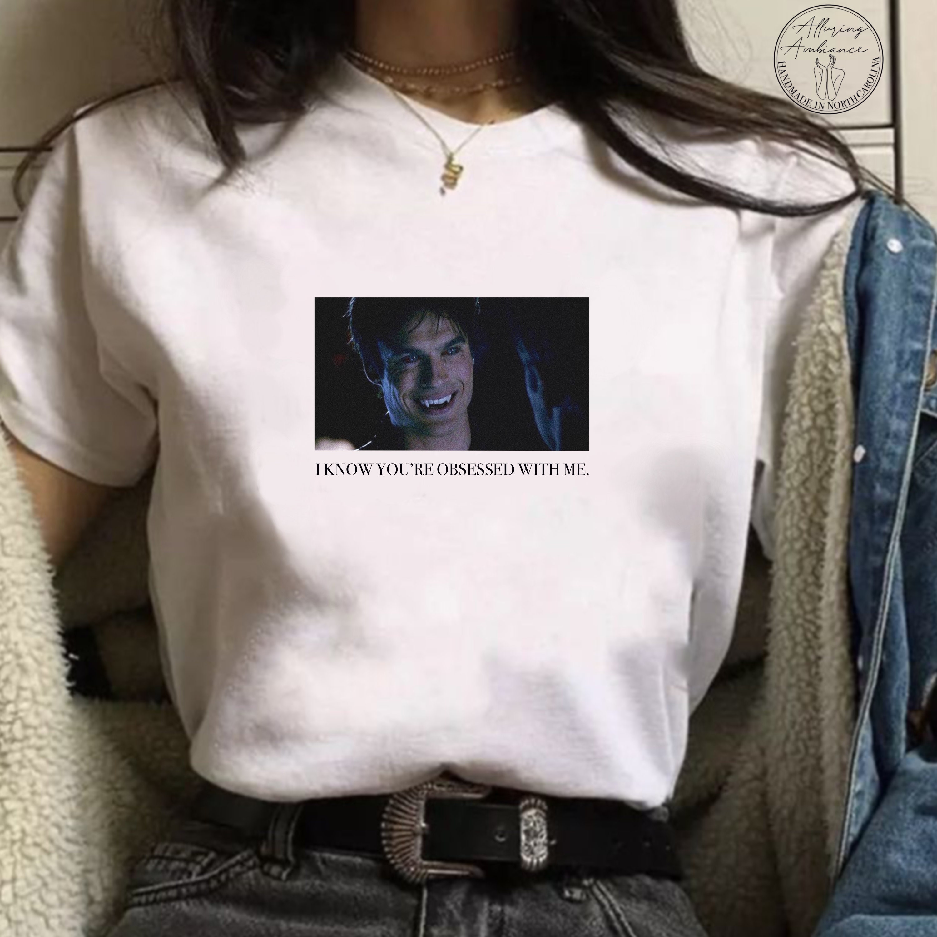 I Know Your Obsessed With Me Damon Salvatore T Shirt Tvd Etsy Canada