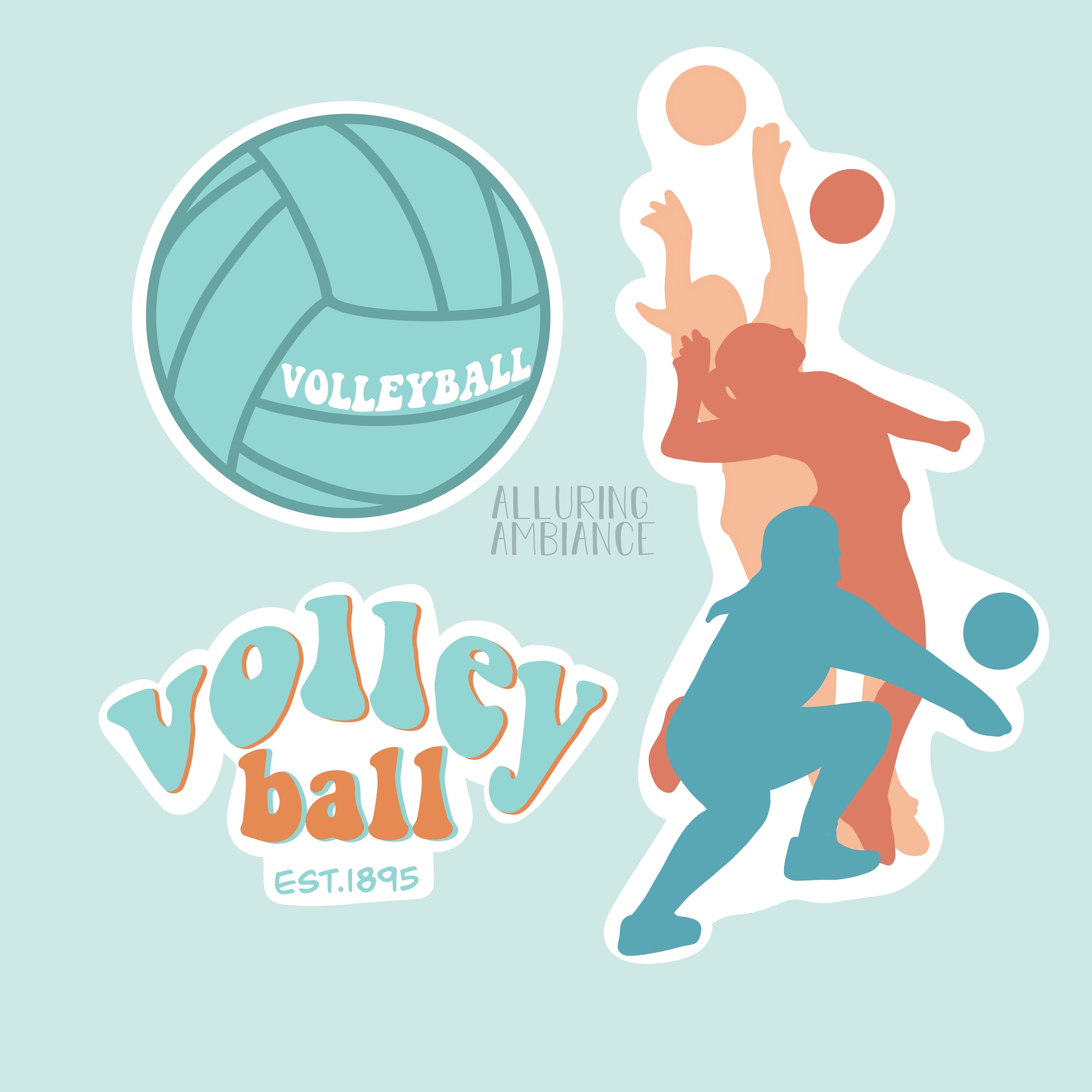 Volleyball Aesthetic Sticker Pack | Etsy