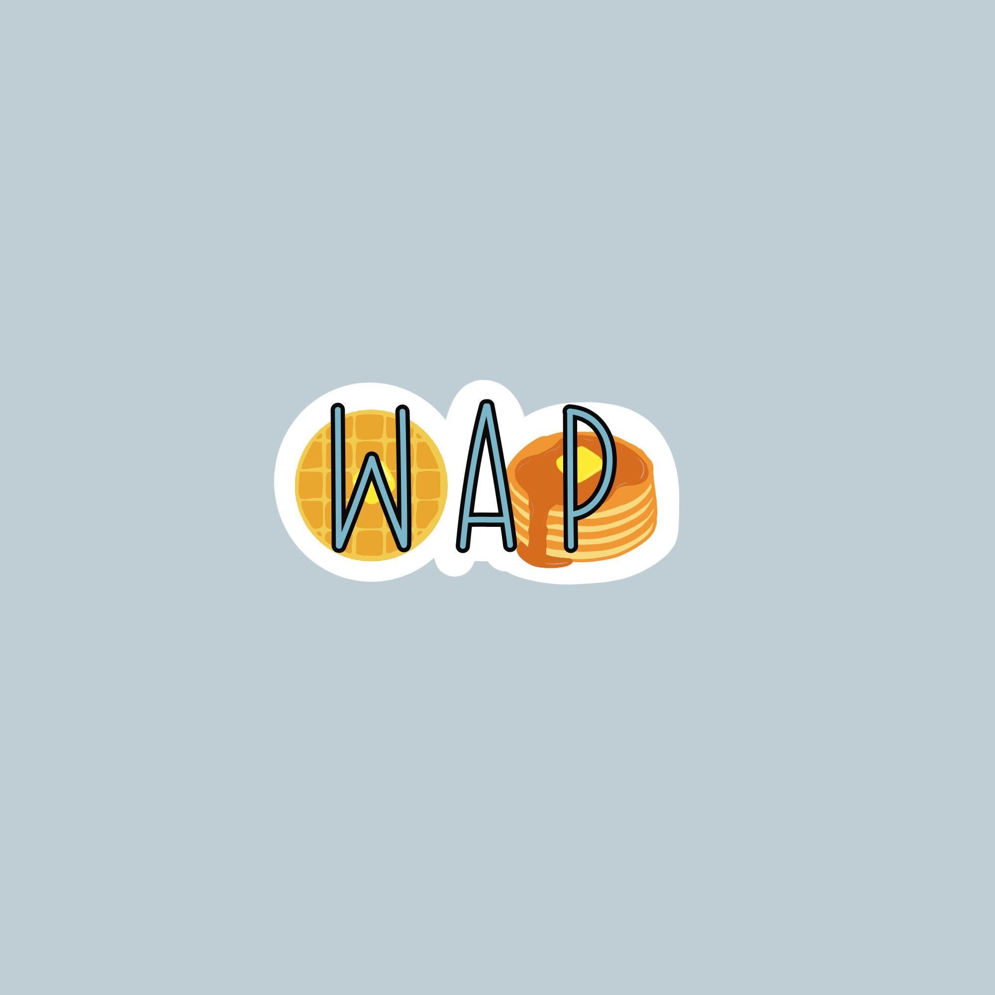 Wap Waffles Pancakes Glossy Waterproof Sticker Etsy