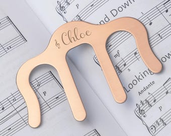 Regalo di ringraziamento per l'insegnante di musica - Segnalibro con clip porta-lenzuola personalizzato - Nome inciso personalizzato per pianoforte, chitarra, violino - Idea regalo di nozze