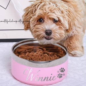Benutzerdefinierte Hundeschüssel mit Name | Personalisierte Edelstahl Futterschalen für Haustiere | Katzen und Hundefutter Wassernäpfe | Perfektes Haustier Geschenk