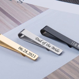 Custom Engraved Tie Bar, Engraved Tie Clip, Personalized Gift for Groomsman, Father of the Bride Gift, Personalized Gift for Men,Tie Pin