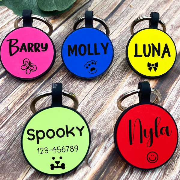 Personalized Dog ID Tags Silicone Dog Tag Customized Silicone Dog ID Tags Double Sided Engraved Pet Tags for Dogs