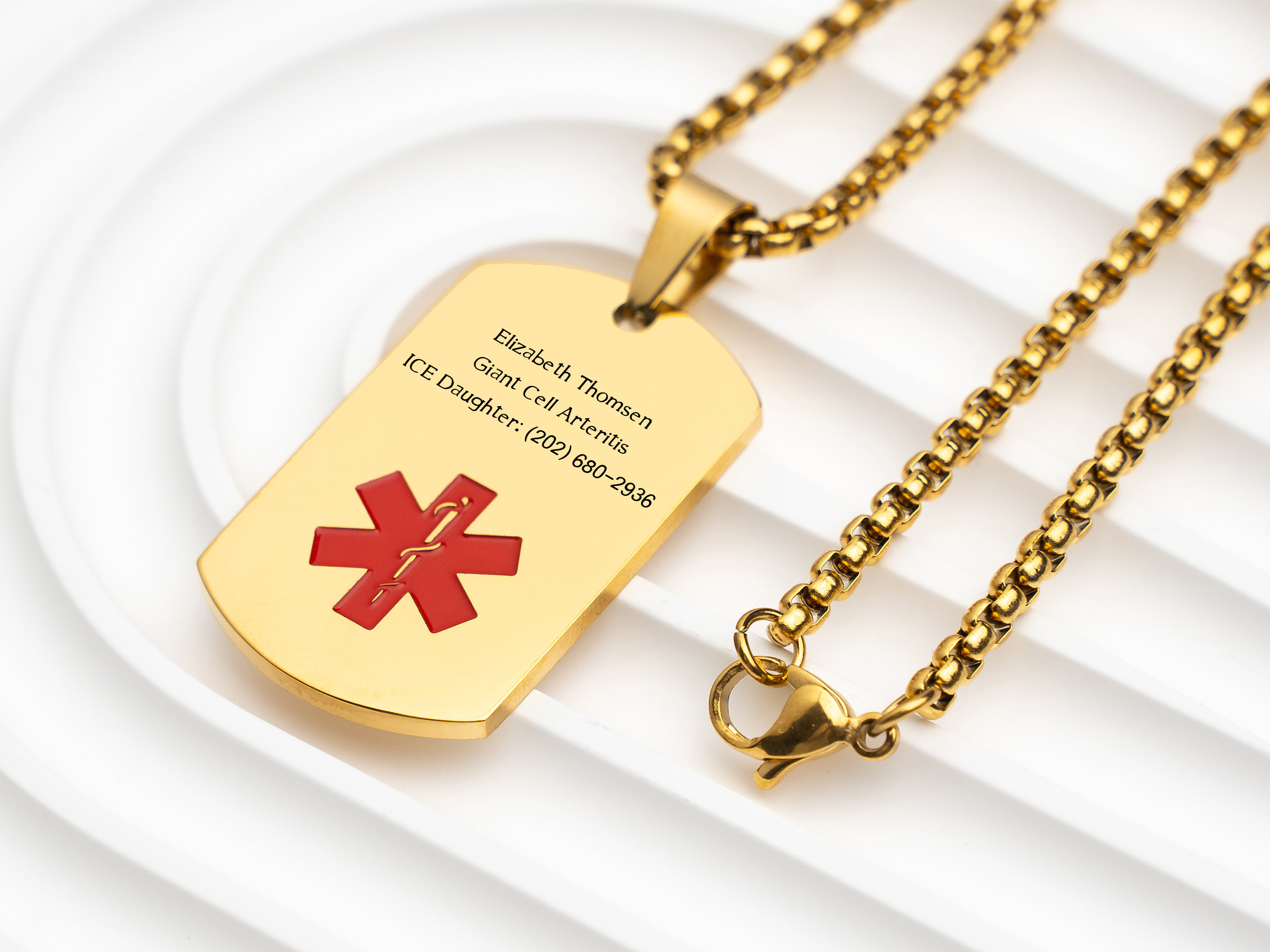 Theluckytag Collier D'alerte Médicale Pour Homme Et Femme – Collier Médical En Acier Inoxydable Gravé Avec Code QR – Plus D'espace Personnalisé En Ligne Informations Médicales D'urgence En Ligne