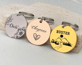 Custom Engraved Pet Tag for Dogs and Cats Dog Tag Dog Collar Tag Personalized Cat Tag Custom Cat Collar Tag Dog ID Tag Name Tag Pet Tag
