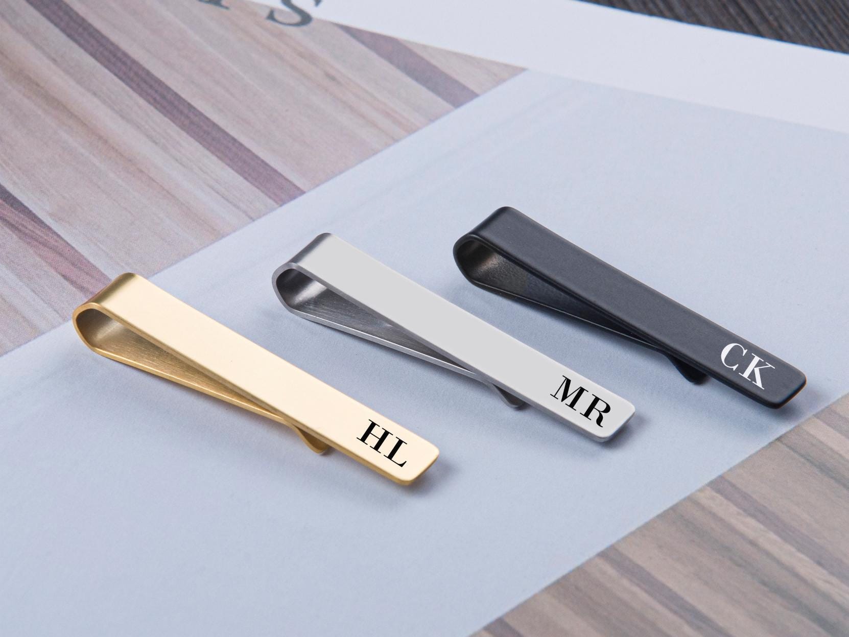 Custom Engraved Best Man Tie Clip,Personalized Groomsman Gift,Monogram Men Tie Clip,Gift For Groomsman,Custom Tie Bar Wedding Tie Clip