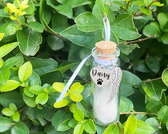 Personalized Pet Fur Memorial Jar,Personalized Fur Keepsake,Dog Memorial Jar, Loss of Pet Gifts,Rainbow Bridge Gift,Pet Memorial Gift