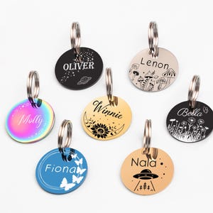 Dog Tags for Dogs Personalized,Engraved Pets ID Tag,Custom Dog Tag,Dog Name Tag,Dog Collar Tag,Hundemarke,Dog ID Tag,Puppy Tag,Cat ID Tag