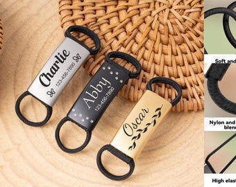 Custom Slide on Cat Id Tag,Cat Name Tag Silent,No Noise Slide Cat Collar Tag,Cat Tags,Slide on Pet Tag,Silent Dog Tag Pet Tag,Cat Gift