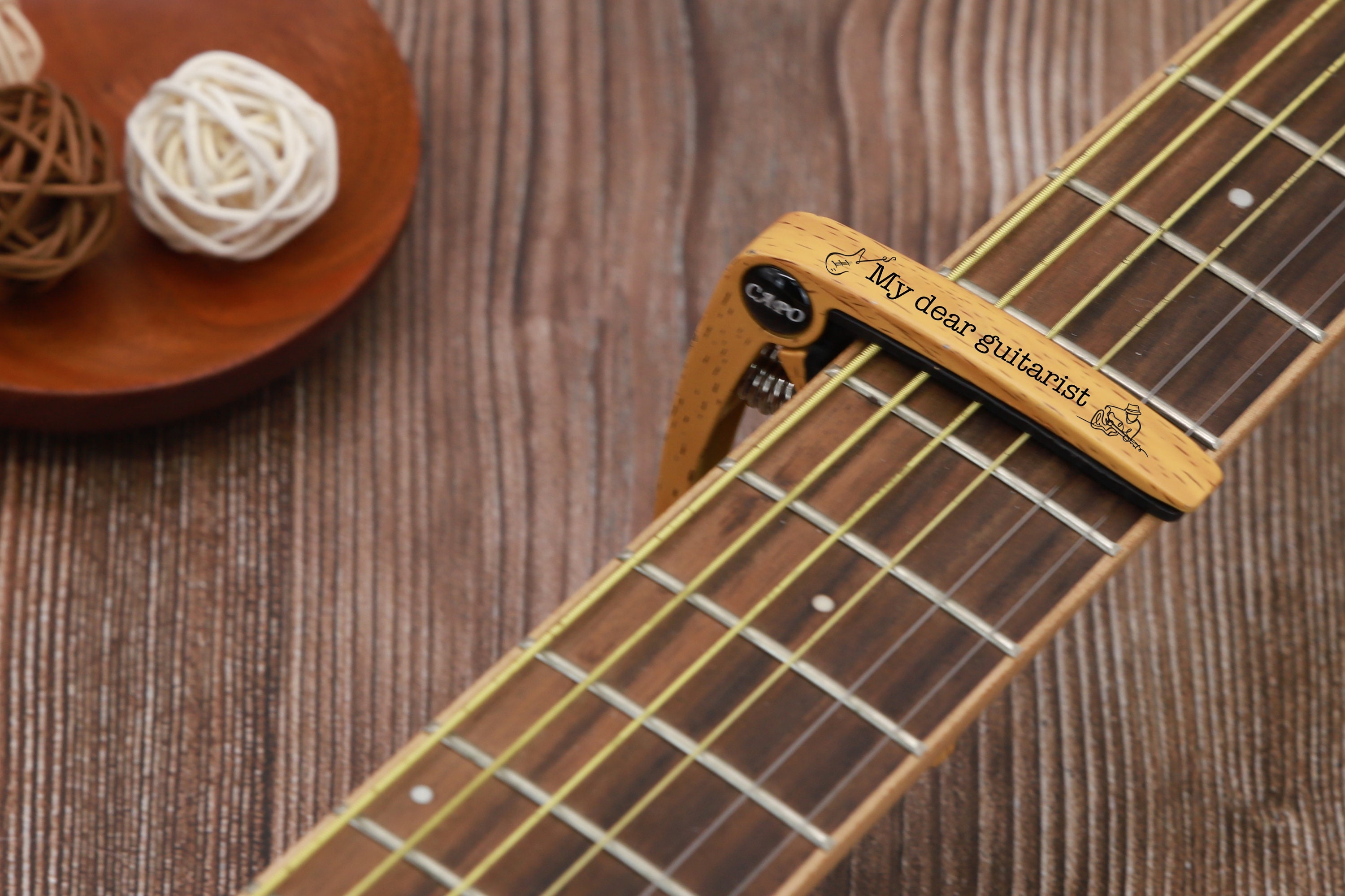 Personalized Wood Grain or Metal Guitar Capo,Custom Engraved guitar Lover Gift,Fathers Day Guitar Gift,Musician Gift Idea,Guitar Player Gift