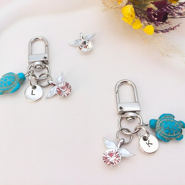Travel Gift, Travel Turtle 🐢 Keychain, Travel Gemstone Gifts For Friends