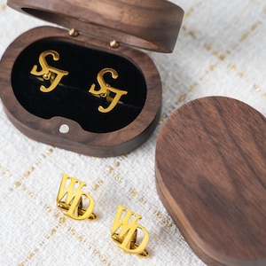 Abotoaduras com iniciais personalizadas, abotoaduras com nomes personalizados, presente para padrinhos, abotoaduras de casamento para noivos, presente de casamento, presentes para ele, abotoaduras de prata esterlina