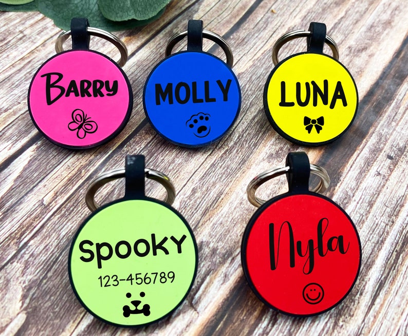 Barry Name Tag Soundless Dog Tag for Dogs,double-sided Engraving,personalised Dog Tag ...