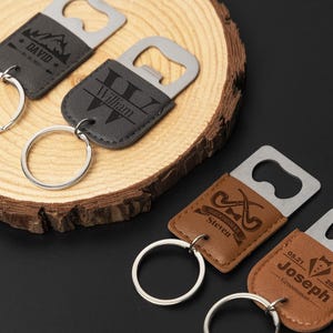 Personalized Beer Opener Keychain - Engraved Bottle Opener, Boyfriend Gift, Groomsmen Gift, Birthday Gift, Logo Opener for Him.