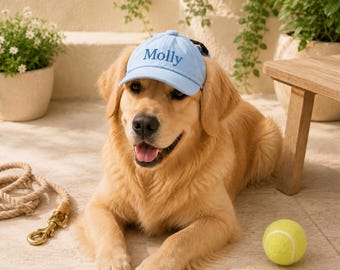 Custom Embroidered Dog Hat with Name, Adjustable Pet Sun Hat, Baseball Cap for Small Large Dogs, Pet Lover Gift