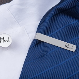 Custom Engraved Best Man Tie Clip，Personalized Groomsman Gift，Monogram Men Tie Clip,Gift For Groomsman，Custom Tie Bar Wedding Tie Clip image 2