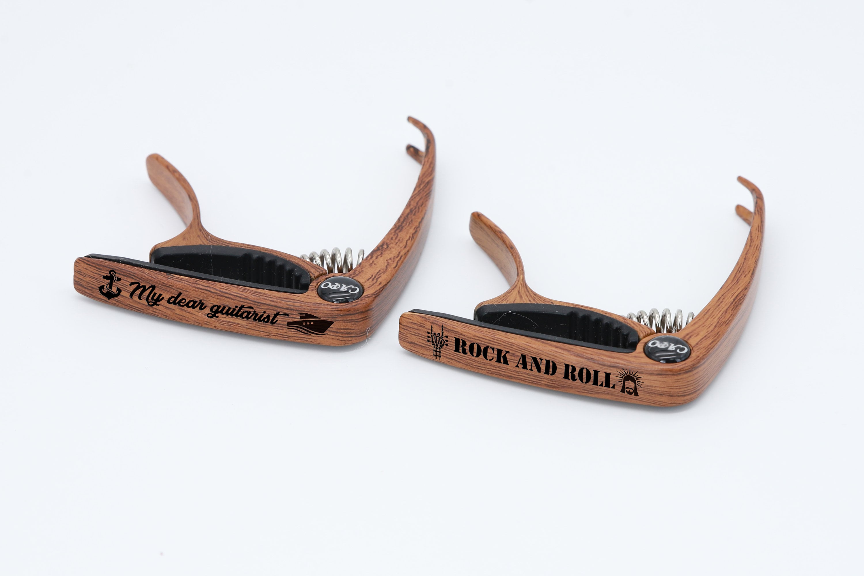 Personalized Wood Grain or Metal Guitar Capo,Custom Engraved guitar Lover Gift,Fathers Day Guitar Gift,Musician Gift Idea,Guitar Player Gift