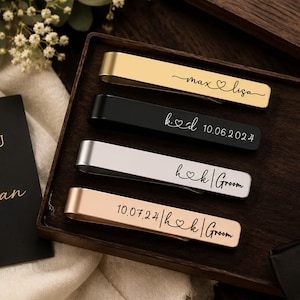 Custom Engraved Best Man Tie Clip，Personalized Groomsman Gift，Monogram Men Tie Clip,Gift For Groomsman，Custom Tie Bar Wedding Tie Clip image 4