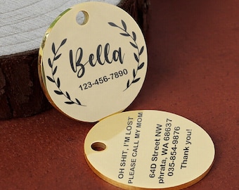 Cute Dog Tag,dog tags for dogs personalized ,Rose Gold tag,Dog Tag for Pet,Engraved Dog Tag,pet id tags,Gold Cat Tag,dog name tag,Puppy Tag