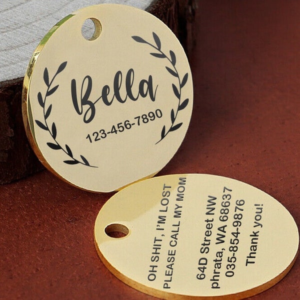 Cute Dog Tag,dog tags for dogs personalized ,Rose Gold tag,Dog Tag for Pet,Engraved Dog Tag,pet id tags,Gold Cat Tag,dog name tag,Puppy Tag