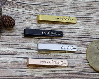 Custom Engraved Tie Bar, Engraved Tie Clip, Personalized Gift for Groomsman, Father of the Bride Gift, Personalized Gift for Men,Tie Pin