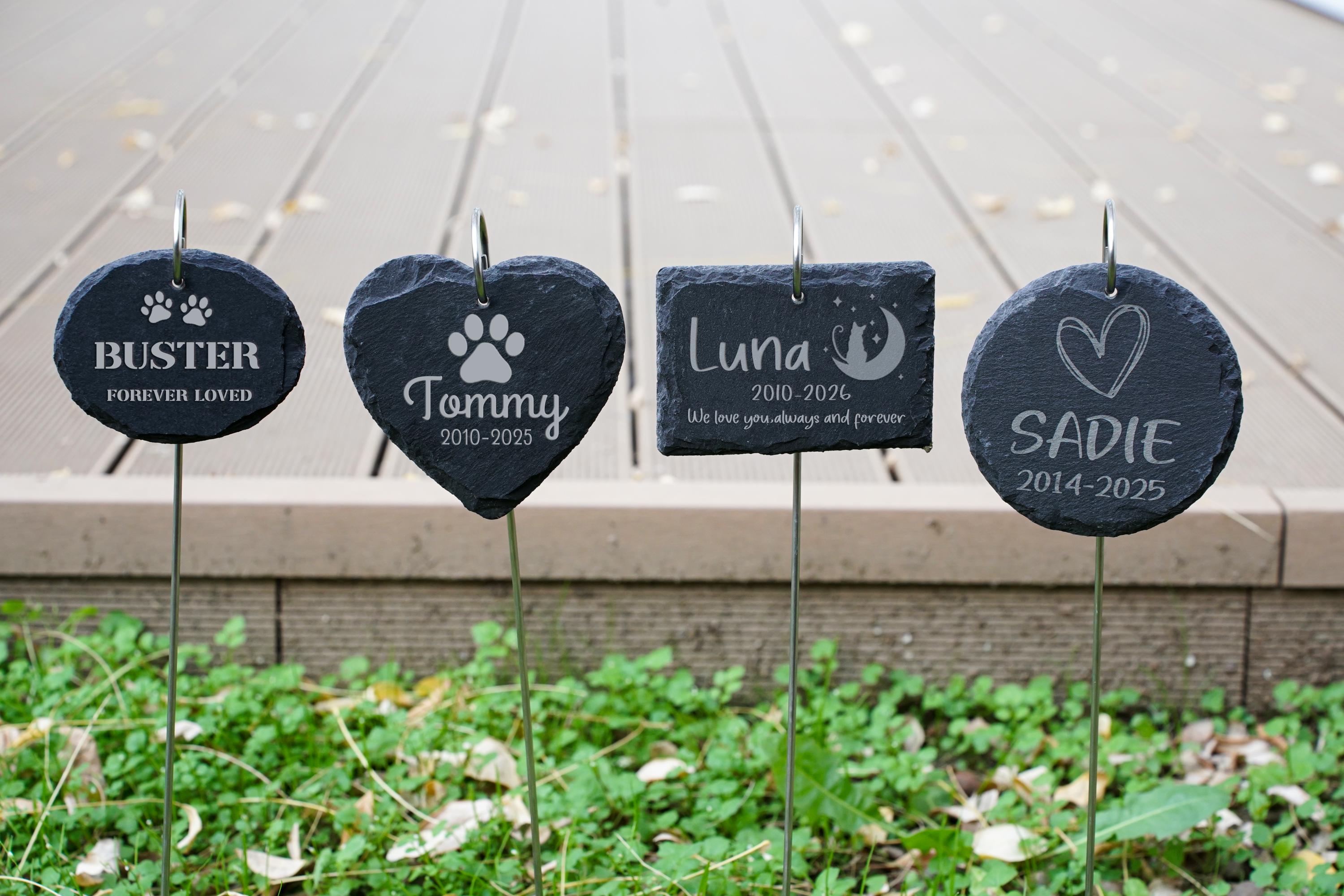 Custom Pet Memorial Garden Stone,personalized Dog & Cat Grave Marker ...