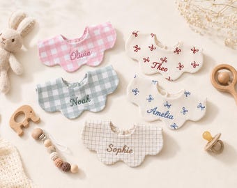 Personalized Baby Bib Embroidered Cotton Baby Bibs Custom Name Bib, Baby Shower Gift, Custom Baby Girl Bib/Custom Baby Boy Bib