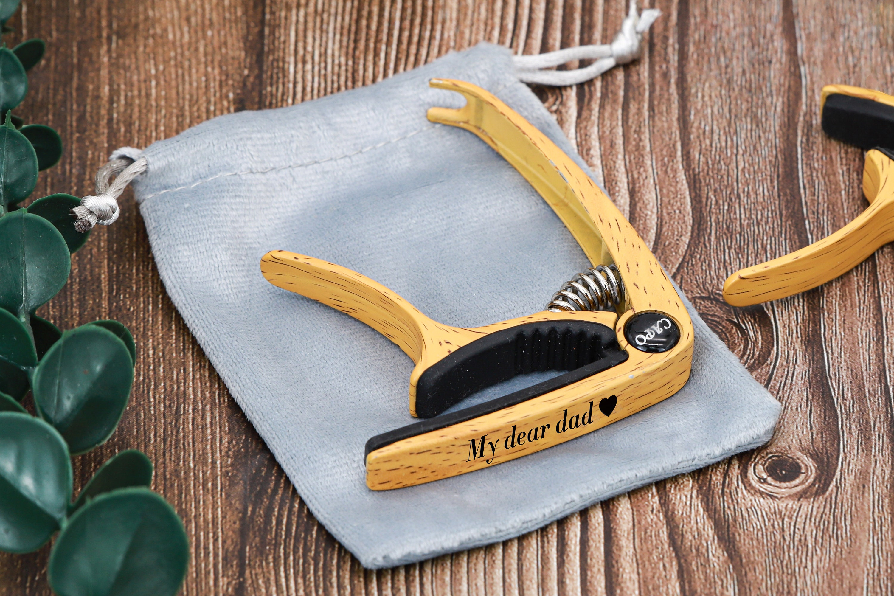 Personalized Wood Grain or Metal Guitar Capo,Custom Engraved guitar Lover Gift,Fathers Day Guitar Gift,Musician Gift Idea,Guitar Player Gift