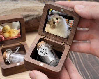 Custom Pet Fur Memorial Box,Engraved Keepsake for Cherished Dog & Cat Memories,Personalized Pet Memory Box, Pet Memorial Gift, Pet Loss Gift