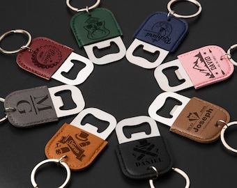 Engraved Bottle Opener Keychain Logo Bottle Opener, Boyfriend Gift, Groomsmen Gift, Birthday Present Gift for Him Personalized Best Man Gift