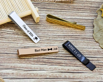 Benutzerdefinierte Krawattenklammer, Krawattenklammer Personalisieren, Handschrift Krawattenklammer, Groomsmen Krawattenklammer Set, Vater der Braut, Krawattennadel gravieren, Hochzeitsgeschenk Krawattennadel