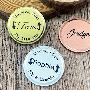 Entscheidung Münze, personalisierte Laser gravierte Paar Münze, Entscheidung Münze Paar, Geschenk für ihn, Valentinstag Geschenk, Geschenkideen, Paargeschenk, Spielmünzen