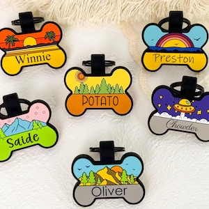 Personalized Silicone Dog Tag, Bone Shaped Silent Dog Tag, Soundless Dog Tag,Silicone Dog Tag, Silent Dog Tag, Pet ID Tag, Collar Tags