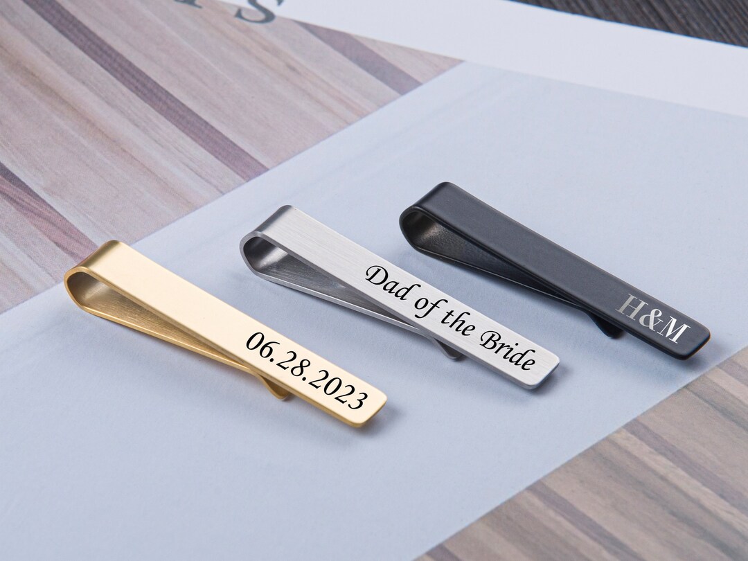 Custom Engraved Tie Bar, Engraved Tie Clip, Personalized Gift for