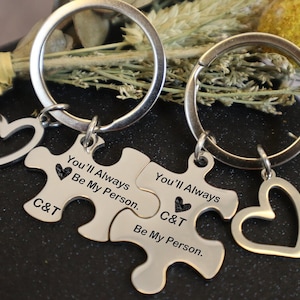 Paare Schlüsselanhänger Set, 2stk Puzzle Schlüsselanhänger Set Schmuck, Jubiläumsgeschenk, personalisierte Puzzle Schlüsselanhänger, Geschenk für ihn, Freund Geschenk, Weihnachten