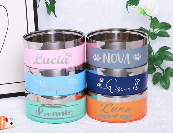 Personalized Stainless Steel Pet Bowl with Name | Custom Dog Cat Bowls for Food & Water | Insulated Gift for Pets, Ideal for Small Dogs Cats
