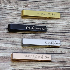 Custom Engraved Tie Bar, Engraved Tie Clip, Personalized Gift for Groomsman, Father of the Bride Gift, Personalized Gift for Men,Tie Pin