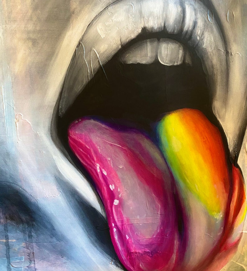 Living Statue Original Acrylic Painting Etsy