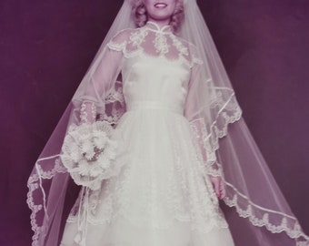 Vintage original wedding dress victorian romantic cottage gunne sax style edwardian bridal bohemian 80s lace wedding dress