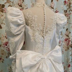 Vintage wedding princess dress lace beads detachable train victorian style edwardian inspired image 1