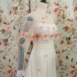chalet vintage prairie cottagecore fairycore robe esthétique mariage romantique upcyclé retravaillé fairygrunge robe de conte de fées princesse fée
