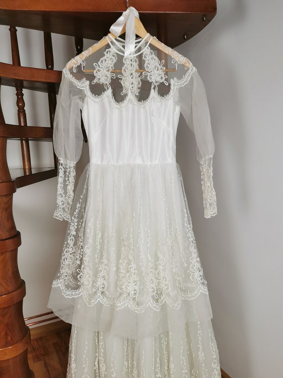 Vintage original wedding dress victorian romantic… - image 4