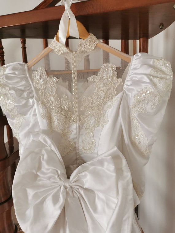 Vintage wedding princess dress lace beads detacha… - image 6