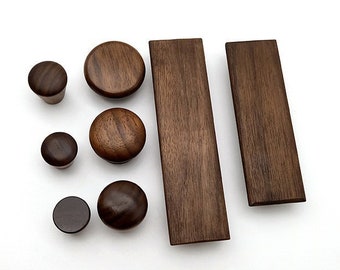 Wooden drawer knobs handles pulls,Walnut dresser knobs,Solid wood round knob,Wardrobe pulls,Cabinet door handle,Door Pulls,Wardrobe Pull